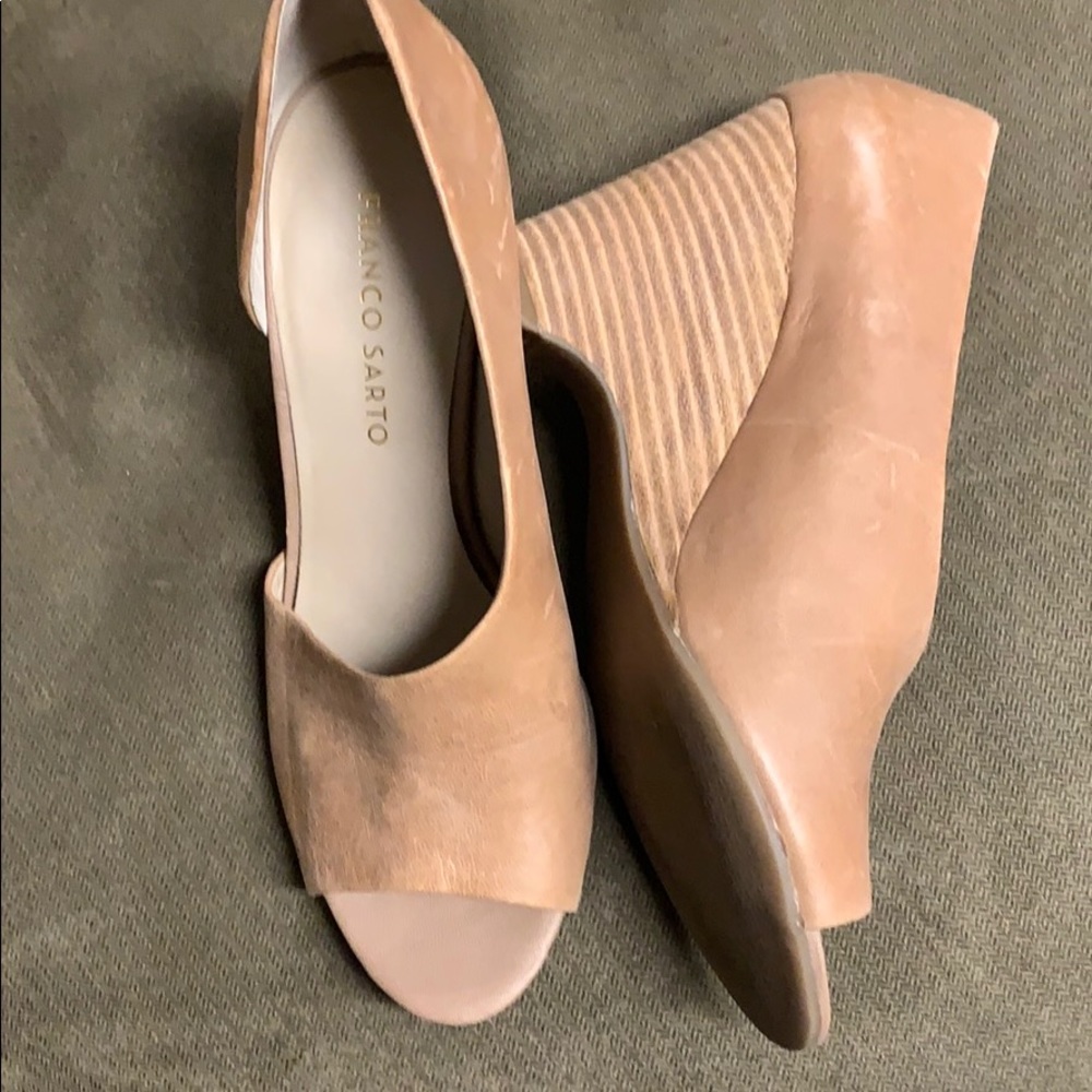 Franco Sarto open leather heels